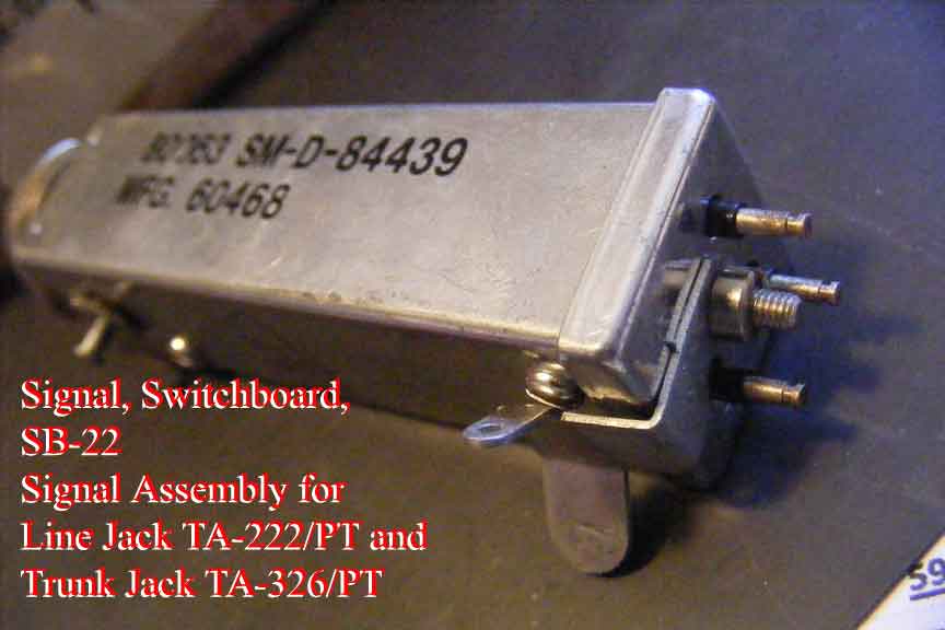 Signal Assembly TA-222/PT Circuit Line Jack and TA-326/PT Circuit Trunk Jack
