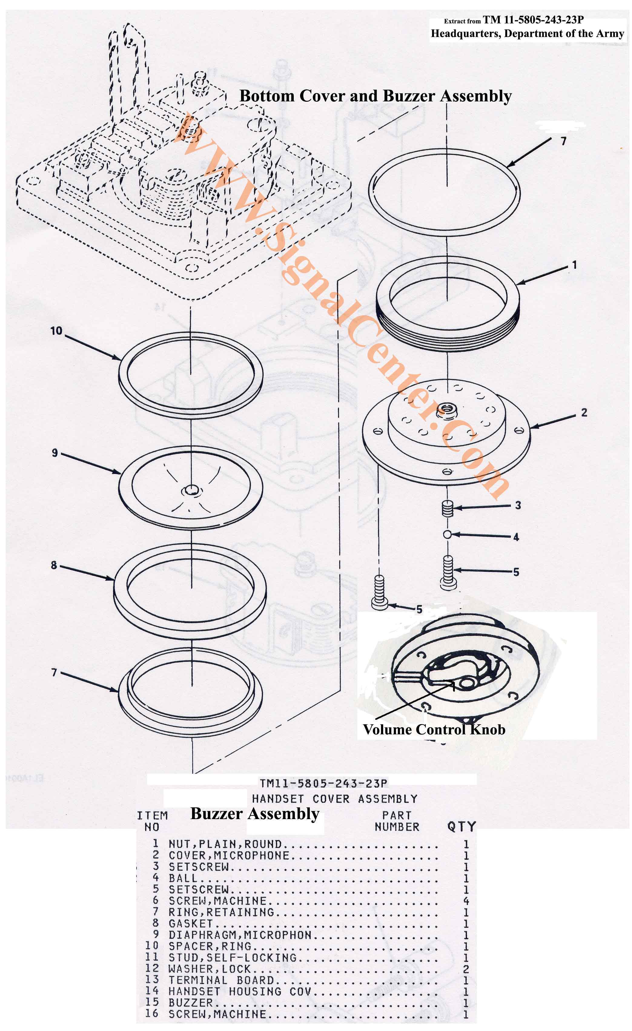 Buzzer Assembly - Volume Control 