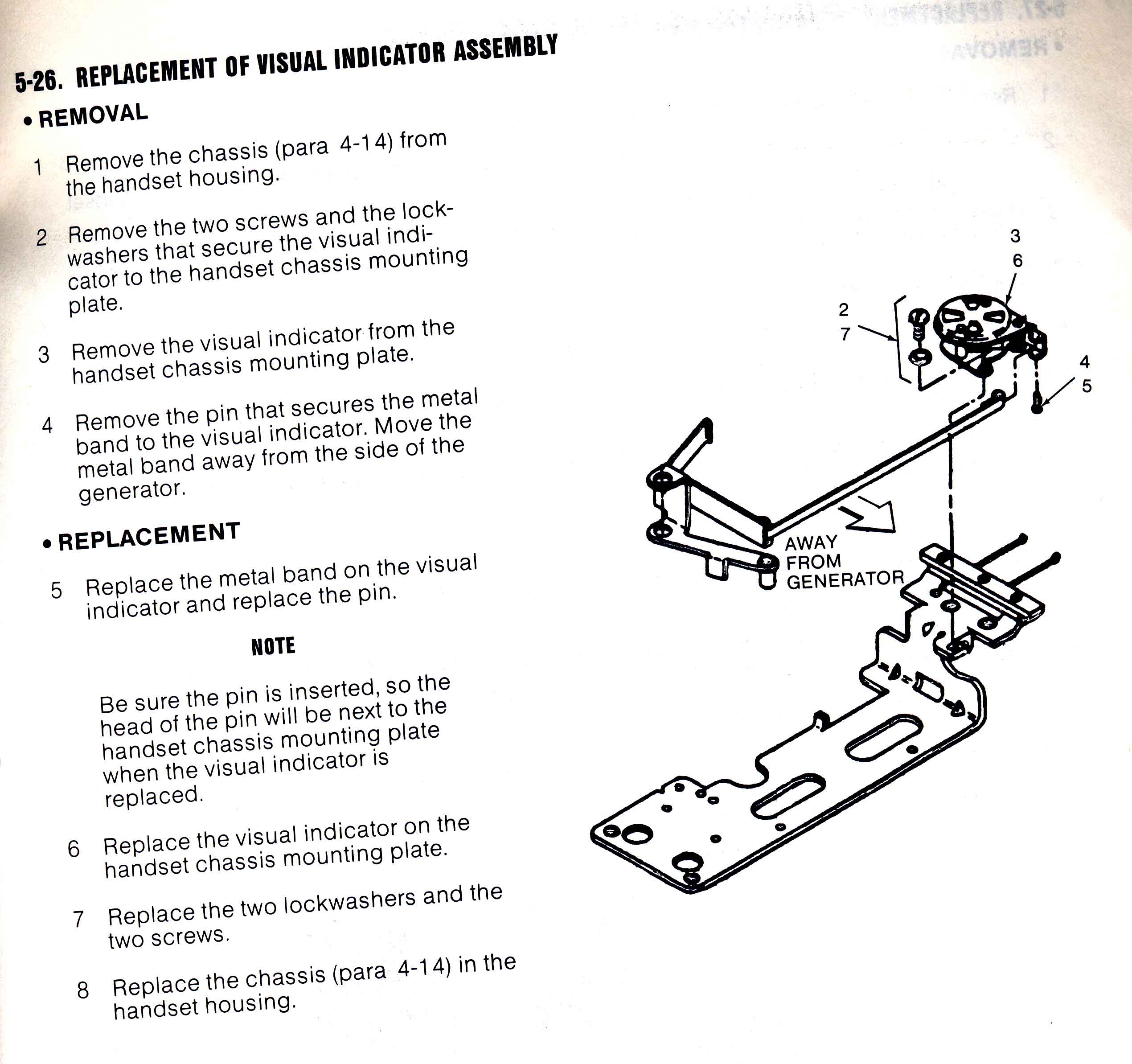 Visual Indicator disassembly instructions