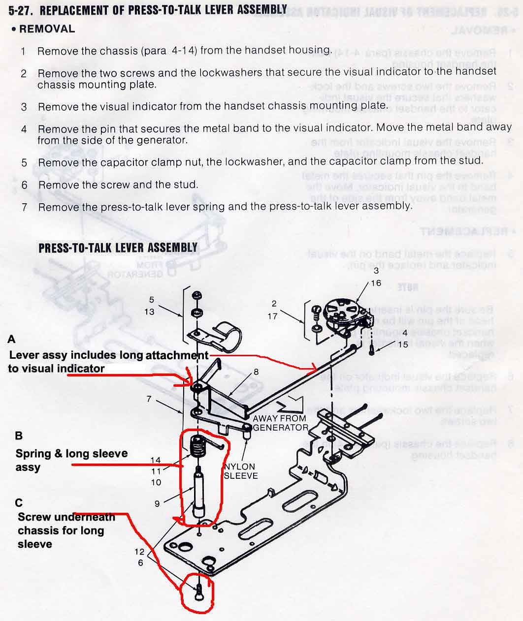 Pust to Talk lever assembly instructions