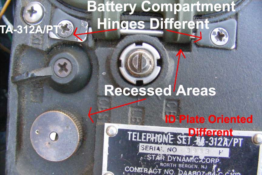 TA-312A/PT recessed areas Battery Compartment Area